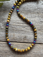 Load image into Gallery viewer, Bumblebee Jasper Multi Stone Color Sterling Silver Bead Necklace. 18 inch Gift