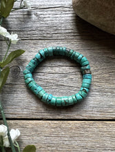 Load image into Gallery viewer, Turquoise Heishi 7 Inch Stretch Bead Bracelet Gift