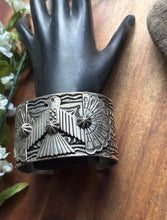 Load image into Gallery viewer, Sunshine Reeves Sterling Silver Thunderbird Cuff Bracelet Navajo Gift