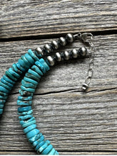 Load image into Gallery viewer, Sterling Silver Purple Spiny Oyster W Turquoise Bead Necklace. 18 inch
