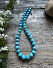Load image into Gallery viewer, Sleeping Beauty Turquoise 925 Sterling Silver Nuggets Bead Necklace 18 inch Gift