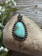 Load image into Gallery viewer, Navajo Native American Sterling Silver Turquoise Pendant H Happy Piasso Gift