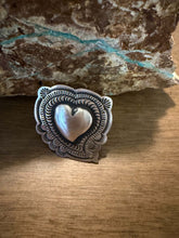 Load image into Gallery viewer, Navajo sterling silver heart ring adjustable