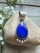 Load image into Gallery viewer, Native American Navajo Sterling Silver Lapis Pendant R Yazzie Gift