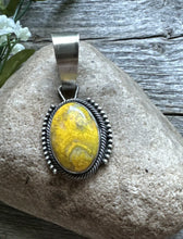 Load image into Gallery viewer, Navajo Sterling Silver Yellow Bumblebee Jasper Pendant RB