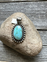 Load image into Gallery viewer, Navajo Sterling Silver Turquoise Pendant. Elouise Richards