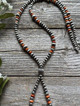 Load image into Gallery viewer, Jacla Sterling Silver Multi Graduated Spiny Oyster Pearls Bead Necklace 24 inch