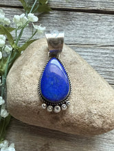 Load image into Gallery viewer, Native American Navajo Sterling Silver Lapis Pendant R Yazzie Gift