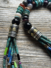 Load image into Gallery viewer, Tommy Rosita Singer T R Sterling Silver Multi Strand Turquoise Bead Necklace 28”