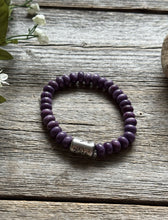 Load image into Gallery viewer, Kokopelli Purple 7 Inch Stretch Stretchy Elastic Bead Bracelet Gift