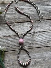 Load image into Gallery viewer, Jacla Sterling Silver Multi Graduated Pink Conch Pearls Bead Necklace 24 inch