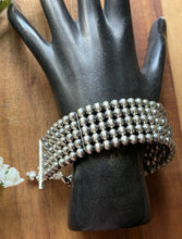 Load image into Gallery viewer, Multi Strand Sterling Silver 5mm Pearls Bead Bracelet. 7 Inch. Gift
