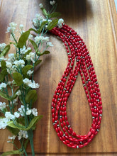 Load image into Gallery viewer, Sterling silver red coral necklace 24 inch