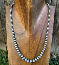 Load image into Gallery viewer, Graduated 925 Sterling Silver Pearls 4mm-8mm Bead Necklace 22 Inch