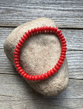 Load image into Gallery viewer, Red Coral 7 Inch Stretch Bead Bracelet Gift Southwestern