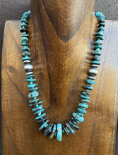Load image into Gallery viewer, Sterling Silver Graduated Turquoise Nuggets Bead Necklace 18 inch Gift