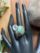 Load image into Gallery viewer, Native American Sterling Silver Sonoran Gold Turquoise Ring. Size 10 Adjustable