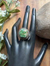 Load image into Gallery viewer, Native American Sterling Silver Sonoran Gold Turquoise Ring. Size 9 Adjustable P