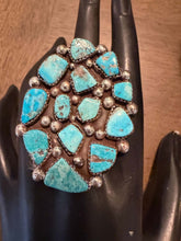 Load image into Gallery viewer, Navajo sterling silver turquoise  ring adjustable