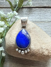 Load image into Gallery viewer, Native American Navajo Sterling Silver Lapis Pendant R Yazzie Gift