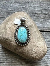 Load image into Gallery viewer, Navajo Sterling Silver Turquoise Pendant. Elouise Richards