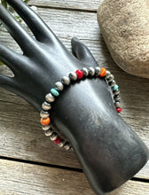 Load image into Gallery viewer, Multi Stone 6mm 7 Inch 925 Sterling Silver Pearls Bead Bracelet