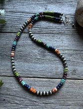 Load image into Gallery viewer, Sterling silver multistone necklace 20 Inch