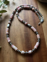 Load image into Gallery viewer, Sterling Silver Pink Conch W Multi Bead Pearls Necklace. 24 inch. Gift