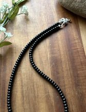 Load image into Gallery viewer, Sterling Silver Black Onyx White Buffalo Turquoise Bead Necklace 18 Inch. Gift