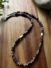 Load image into Gallery viewer, Sterling Silver Purple Spiny Oyster W Multi Bead Pearls Necklace. 24 inch. Gift