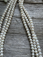 Load image into Gallery viewer, Sterling Silver Freshwater Pearls Multi Strand Layered Bead Necklace. 26-30 Inch