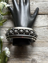 Load image into Gallery viewer, Navajo Native American Sterling Silver Star Stacker Cuff Bracelet H Happy Piasso