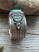 Load image into Gallery viewer, Navajo Native Sterling Silver Turquoise Cuff Bracelet H Piasso