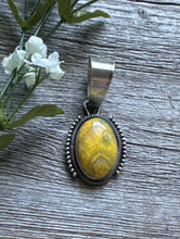 Load image into Gallery viewer, Navajo Sterling Silver Yellow Bumblebee Jasper Pendant RB