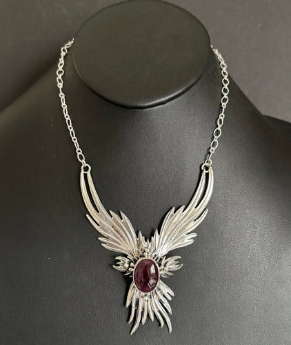 Navajo Sterling Silver Purple Spiny Oyster Chain Lariat Y Necklace Earrings Set