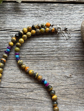 Load image into Gallery viewer, Bumblebee Jasper Multi Stone Color Sterling Silver Bead Necklace. 18 inch Gift