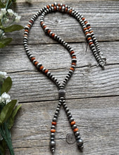Load image into Gallery viewer, Jacla Sterling Silver Multi Graduated Spiny Oyster Pearls Bead Necklace 24 inch