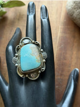 Load image into Gallery viewer, Navajo Sterling Silver Royston Turquoise Adjustable Ring Etta Enditto Gift