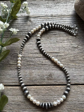 Load image into Gallery viewer, Freshwater Pearls Multi Graduated Sterling Silver Bead Necklace 18 inch 4mm -8mm