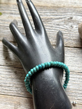 Load image into Gallery viewer, Sterling Silver Blue Green Turquoise 6mm 6 Inch Bead Bracelet Gift