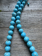 Load image into Gallery viewer, Sleeping Beauty Turquoise 925 Sterling Silver Nuggets Bead Necklace 18 inch Gift