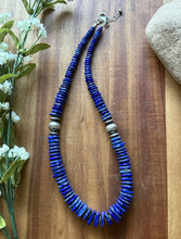 Load image into Gallery viewer, Sterling Silver Graduated Lapis Bead Necklace. 18 inch. Gift