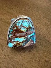 Load image into Gallery viewer, Navajo sterling silver  turquoise royston ring adjustable