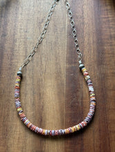 Load image into Gallery viewer, Sterling Silver Multi Stone Color Shell Pearls Chain Bead Necklace. 16 Inch Gift