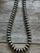 Load image into Gallery viewer, Southwestern 925 Sterling Silver 10mm Flat Saucer Pearls Bead Necklace 18 Inch