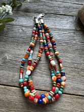 Load image into Gallery viewer, Sterling Silver Multi Strand Multi Stone Bead Necklace. 16 inch