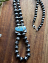 Load image into Gallery viewer, Sterling Silver Sonoran Gold Turquoise Pearls Bead Jackla Necklace 22 Inch
