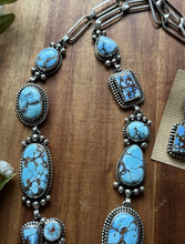 Load image into Gallery viewer, Navajo Sterling Silver Golden Hill Turquoise Chain Lariat Necklace Mary Ellen
