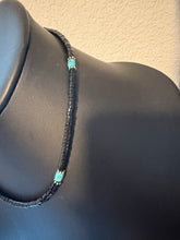 Load image into Gallery viewer, Men’s sterling silver black onyx turquoise necklace 18inch
