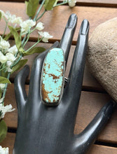 Load image into Gallery viewer, Navajo Native Sterling Silver Number 8 Turquoise Adjustable Ring Leslie Nez Gift